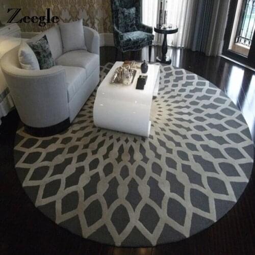 Zeegle Nordic Style Rugs Round Mats for Living Room Soft Carpet Rug Geometric Non Slip Mat Carpet Round Kids Carpets