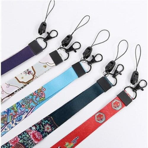 1 PCS Retro Ethnic Style Lanyard Widened Mobile Phone Case Straps Universal Hanging Neck Long Rope Hanging Ornament Strap Ropes