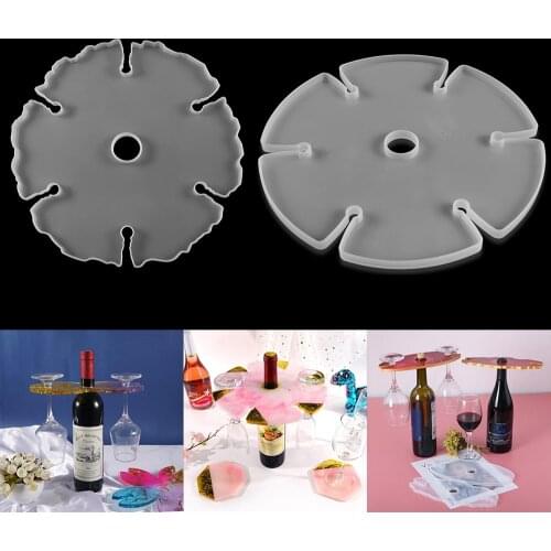 1Pcs Wine Rack Silicone Mold Irregular Red Wine Shelf Cup Pad Epoxy Resin Molds for DIY UV Resin Home Decoratin Art Mould