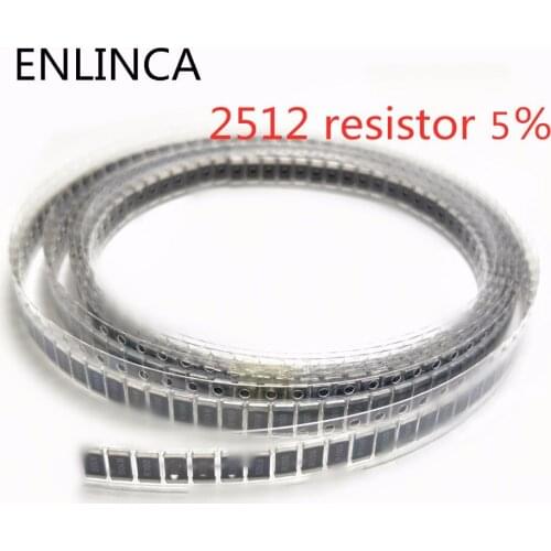 100pcs/lot 2512 smd Chip Resistor 5% 0R-10M R001 R010 R100 R020 1R 10R 100R 1K 10K 100K 1M 10 100 220 ohm 220R 470R 2.2K 4.7K