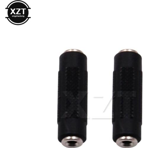 2PC Black Audio Adapter 3.5mm Female To 3.5 mm Female Stereo Jack Coupler Nickel-plated Extender Connector High Quality