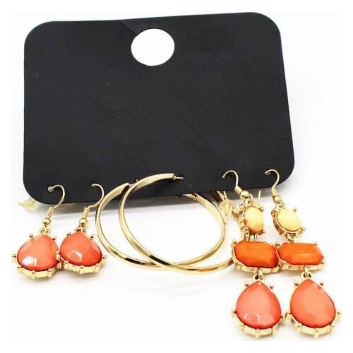 3 Pairs/Set Water Drop Shape Lovely Earring for Women Sweet Spring Gold Chain Dangle Earrings Brincos Jewelry Accessorry 2019