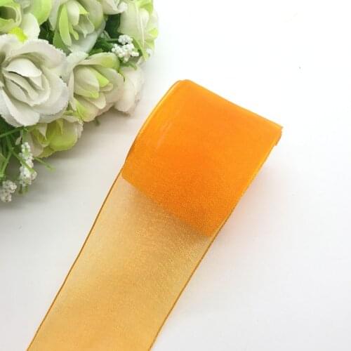 5 Yards/Lot 1-1/2" (38mm) Orange Organza Ribbon Bow Hair Wedding Decoration Lace Crafts