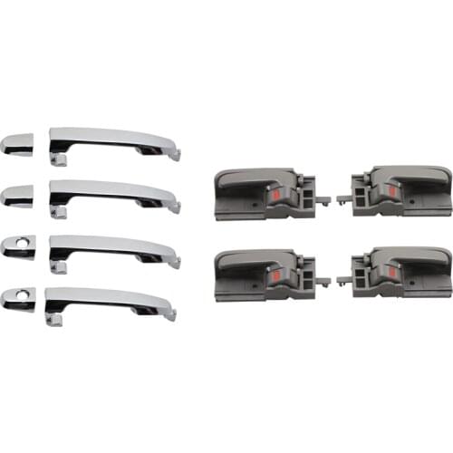 8pcs chrome exterior and brown Interior door handle for TOYOTA Corolla 2003 2004 2005 2006 2007 2008