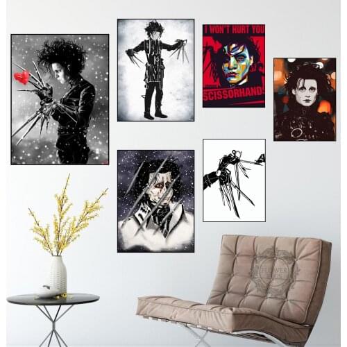 Johnny Depp Edward Scissorhands Coated paper posters Classic Home Decor Wall Posters Art Painting Home Room Decor