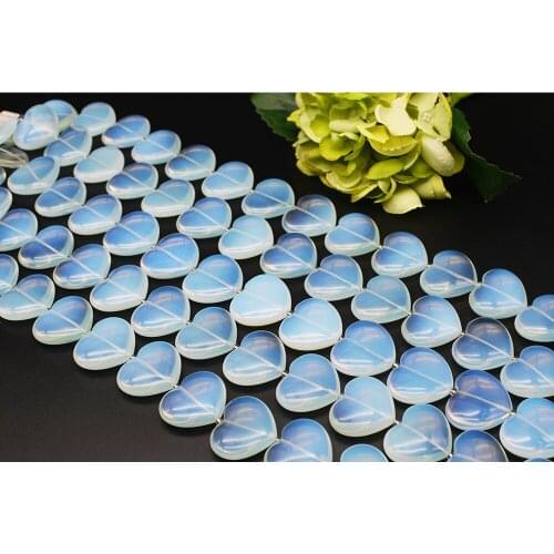30x30x10mm AAAAA Natural Smooth opal stone heart-shaped Stone Beads For DIY necklace bracelet jewelry make 15 "free delivery