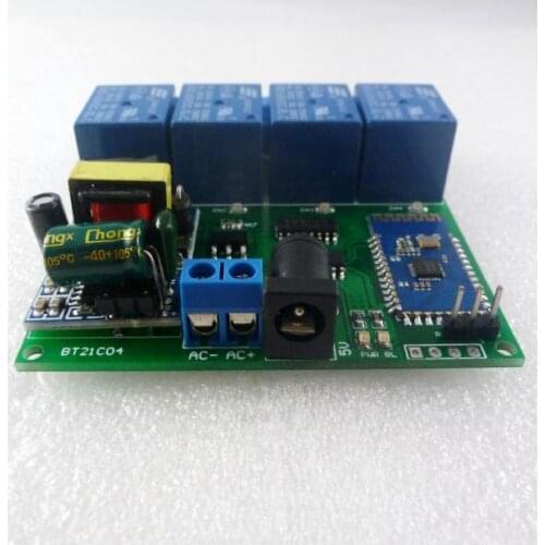 AC 110V / 120V / 220V 4-channel Bluetooth- compatible relay A-n-d-r-o-i-d phone wireless remote control switch