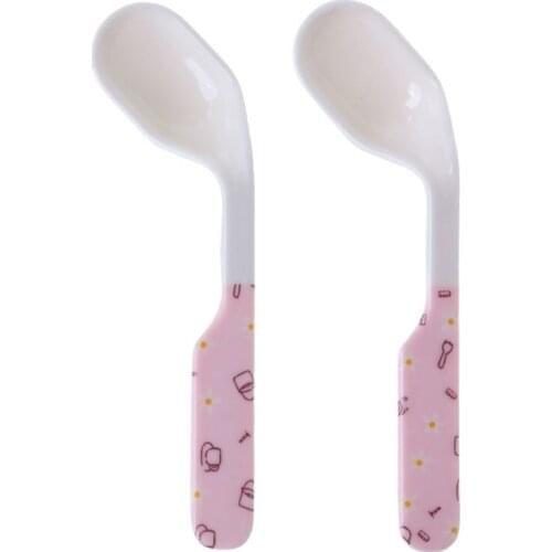 Baby Baby Spoon Feeding Training Kids Infant Toddler Scoop Cutlery Tableware Food Bend Head Curved Utensils Children Learning