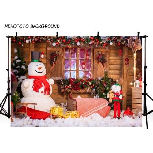 Photography backdrop Christmas tree bokeh snow background Holiday children photocall portrait shooting customize printed