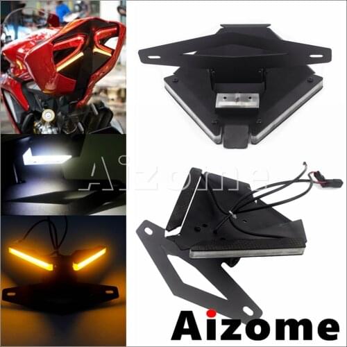 2019 Motorcycle LED Turn Signals License Plate Light Bracket Tidy Fender Eliminator Kits For Ducati 1199 1299 899 959 Panigale