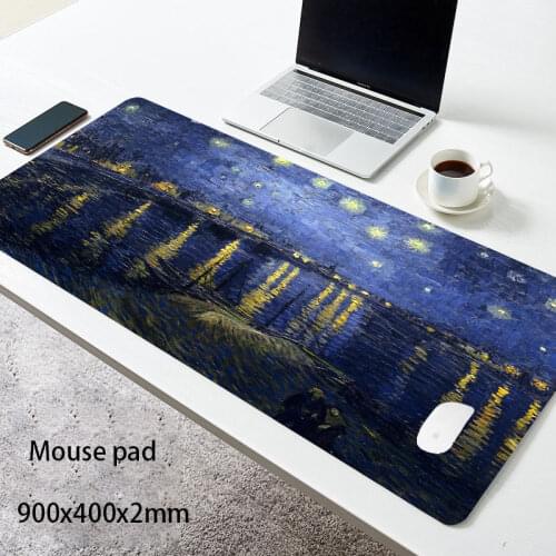 Van Gogh Mouse Pad 80x30cm Notbook Computer Mousepad Large Arting Game Keyboard Mice Mat Gaming Gamer to keyboard mouse pad gift