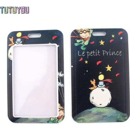 1pc PC2441 Little Prince Creative Lanyard Card Holder Student Hanging Neck Phone Lanyard Badge Subway Access Card Holder