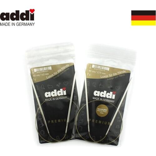 Addi 105-7-60cm Circular Knitting Needles with Brass-Tips and Gold Cords