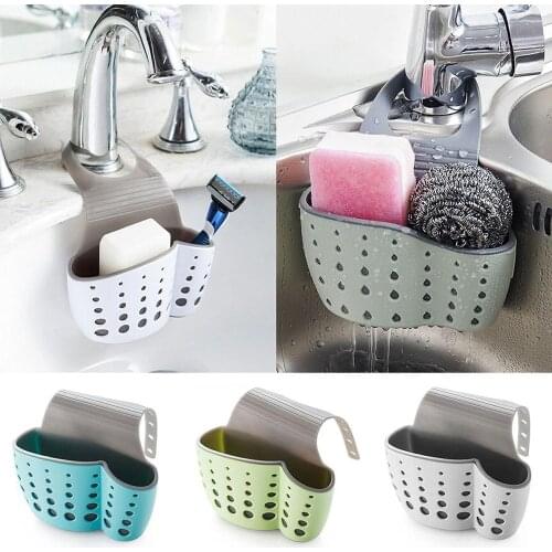 Kitchen Storage Supplies Sink Shelf Soap Sponge Drain Rack Bathroom Sucker Storage Holder