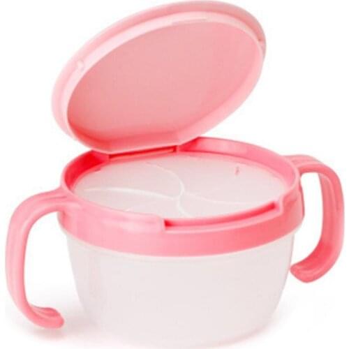 Cute Design Newborn Food Storage Box Lunch Box Baby Food Snack Catcher Anti Spill Storage Holder Feeding Bowl with Cover Handle