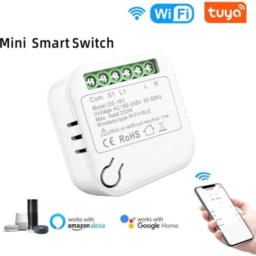 2021 New Tuya Smart Wi-Fi Switch Module 100-240V50/60Hz Wireless Light Switch Relay Compatible Work With Alexa Google Home