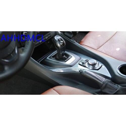Car Interior Mouldings Modification Decorative Trim Frame Interior Sequins Carbon Fiber Color For B.M.W. X1 2014 2015