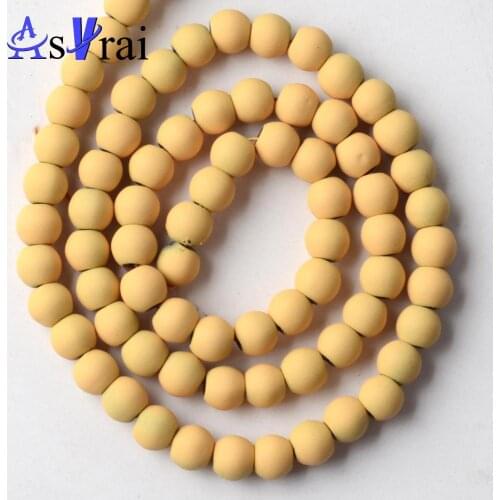 Natural Stone Orange Hematite Stone Rubber Matte Round Beads For Jewelry Making 4/6/8/10mm Spacer Loose Beads Diy Bracelets 15"