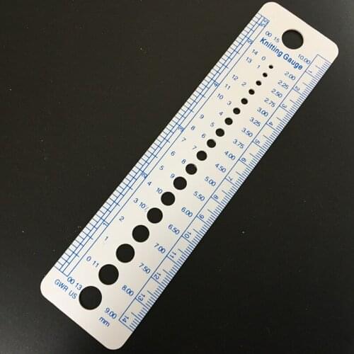 2Pcs Plastic Sewing Knitting Needle Gauge Inch cm Ruler Tool (US UK Canada Sizes) 2-10mm Costura Sewing Accessories Tools