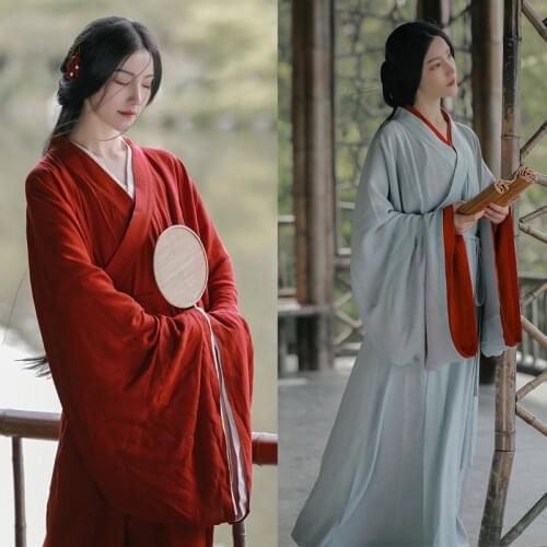 Red Hanfu Chinese Traditional Ancient Women Clothes Han/Tang Dynasty Fairy Clothes Classical Dance Performance Costumes DQL4022