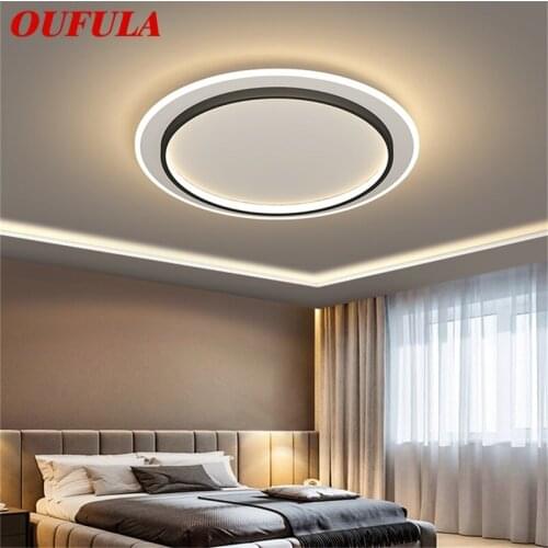 OUFULA Ceiling Light Modern Simple Thin Lamp Fixtures LED 3 Colors Home For Living Dining Room