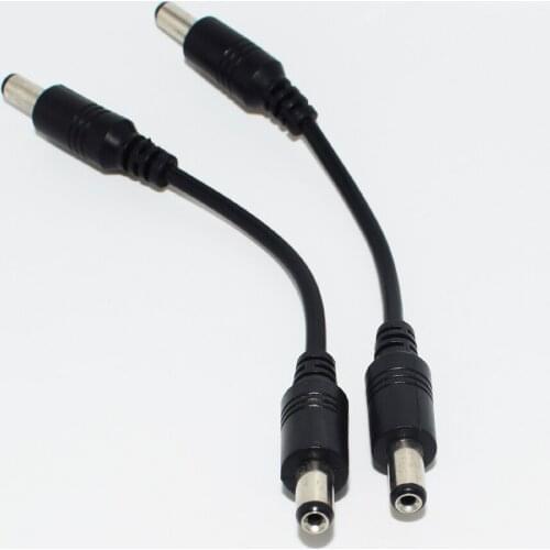 1pc 14cm DC Power 5.5x2.1mm Male to 5.5x2.1mm Male Straight Extension Cable