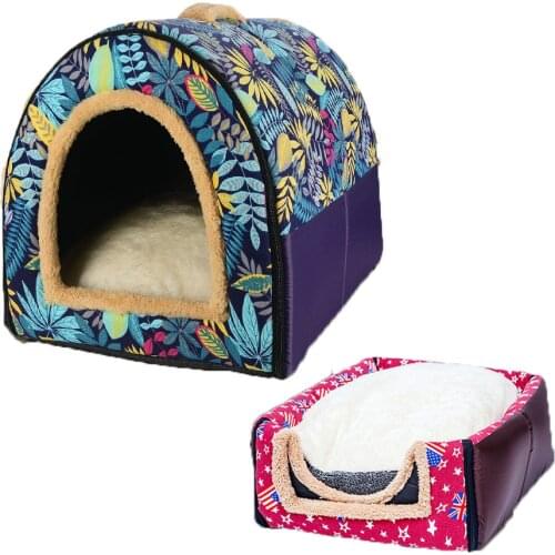 Detachable Dog house Portable Warm Comfort luxury large Dog bed with mat Durable washable Cat house Sleeping bag Dog accessories