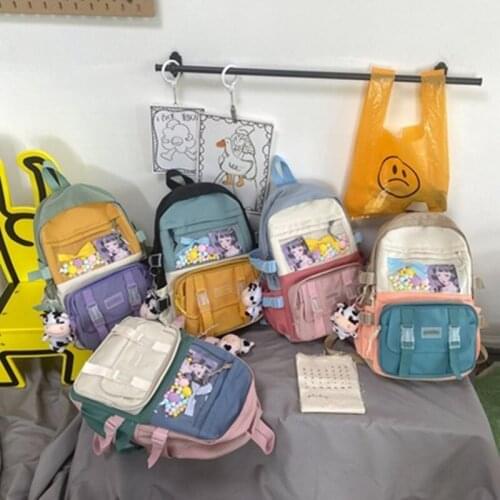 2021 school season Korean summer splicing backpack junior high school students high school campus student school bag Pain Pack