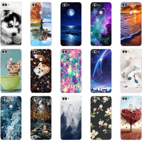 B Huawei P Smart Case TPU Soft Silicone Transparent Back Cover Phone Case Huawei P Smart Cover FIG-LX1 Enjoy 7S Case
