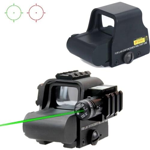 Tactical 553 Holographic rifle scope Red Green dot Sight With gun Laser sight for 20mm Picatinny Side Rail