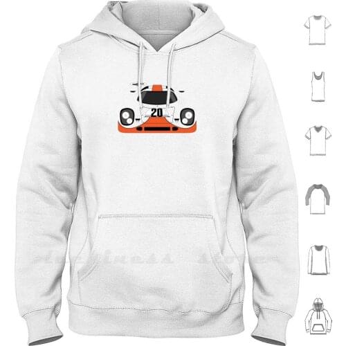 917 #20 Racing Livery Hoodie Long Sleeve Le Mans 917k Racing Livery Gulf 20 Hans Herrmann Attwood Vintage Retro Car