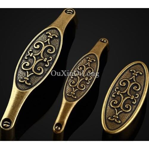 Vintage Style 10PCS Zinc Alloy Furniture Handles Door Handle European Antique Cupboard Drawer Kitchen Cabinet Pull Handles Knobs