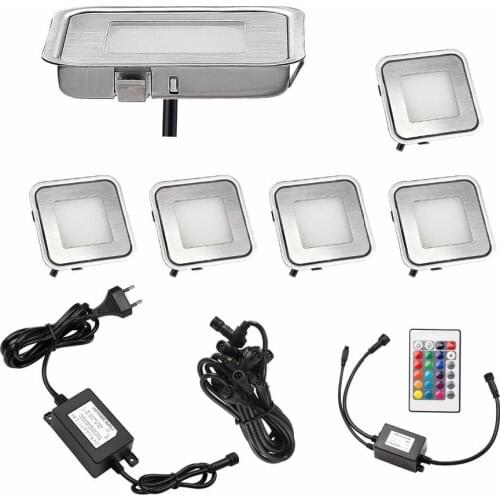 Waterproof Exterior Led Lawn Lamp Recessed Outdoor Lighting Underground Light RGB,Blue,Warm White,Cold White 6pcs/set B102-6
