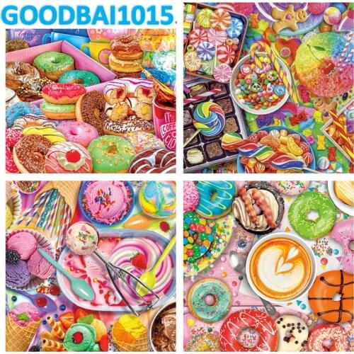 5D DIY Diamond Painting Colourful Ice Cream Donuts Cross Stitch Kits Mosaic Daimond Embroidery Full Drill Home Decor