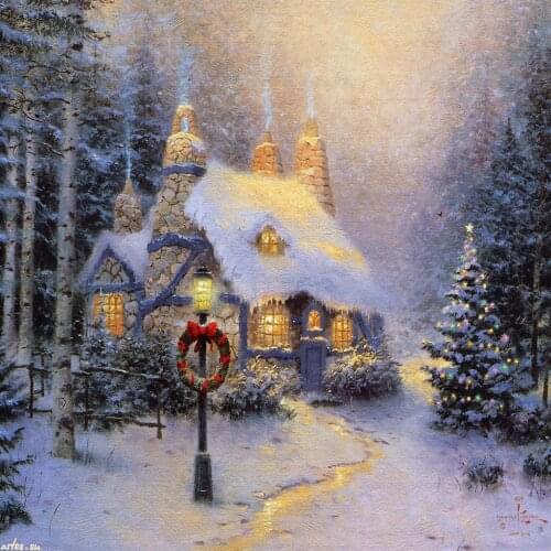 A16138 11CT/14CT/18CT/25CT/28CT night snowing patterns Counted Cross Stitch DIY Cross Stitch Kits Embroidery Needlework Sets