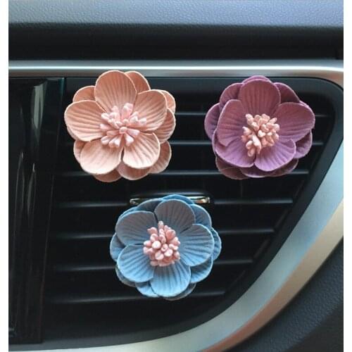 Automobile Air Conditioner Freshener Vent Solid Car Perfume Clip Flower Decor Air Fragrance Smell Diffuser Car Accessories