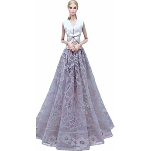 White Coat Jacket Gray 11.5" Doll Dress For Barbie Clothes Wedding Gown Princess Outfits For Barbie Doll Accessories Toy 1/6 BJD