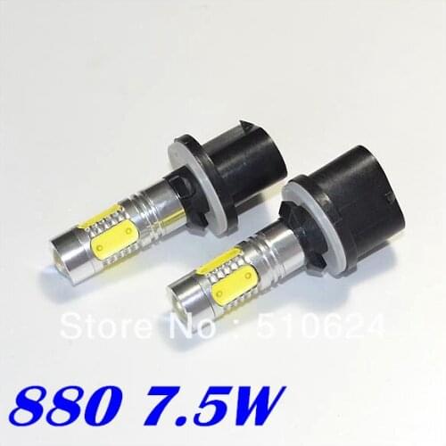 Free Shipping!!! 2pcs/lot 881 H27 880 LED 7.5W Fog Light With Clean Lens H1 H3 880 car led light
