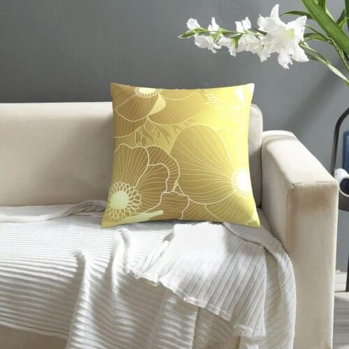 Seamless Pattern With Luxury Gold Anemone Flowers pillowcase printed cushion cover sofa waist pillow pillow cover