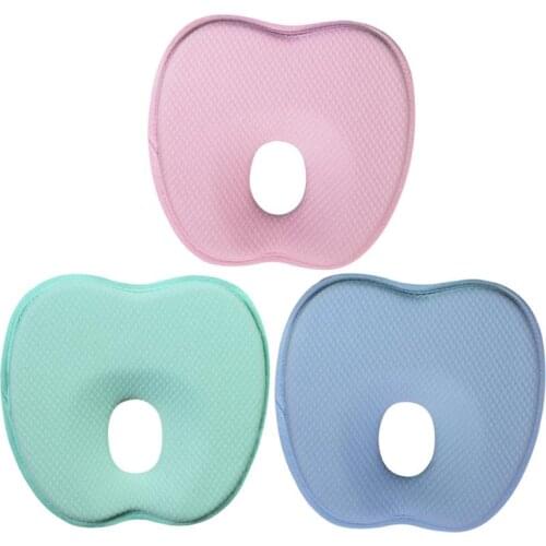 Apple Type Flat Head Baby Pillows Memory Cotton Core Newborn Baby Head Shaping Pad