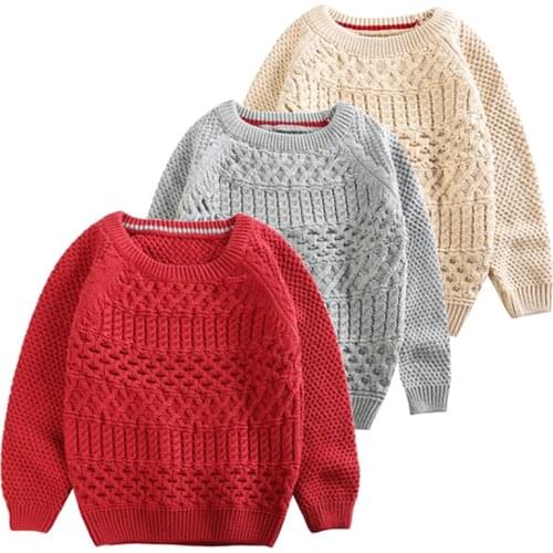 Kids Girl Boy Knit Sweaters Autumn Winter 1-5Y Casual Solid Color Loose Jumpers Children Round Collar Long Sleeve Pullover Tops
