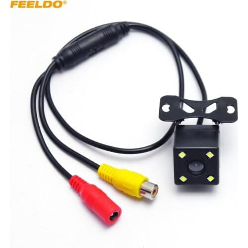 FEELDO Universal Car Front View 4-LED Night Vision Auto Reversing Backup Camera DC12V #906