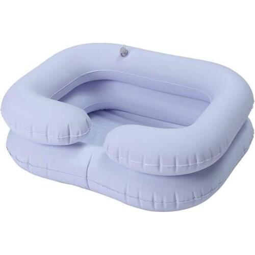 HOT-Inflatable Shampoo Basin for the Disabled Elderly Portable Hair Washing Basin Drain Tube Bed Rest Nursing Aid Sink
