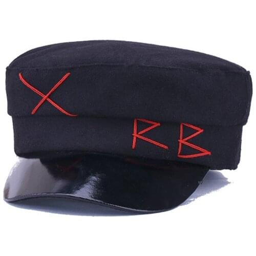 Unisex Black Flat Hat Cap Women Men Fashion Berets Hat for Girls street style Beret Cap Women brand hats Newspaper