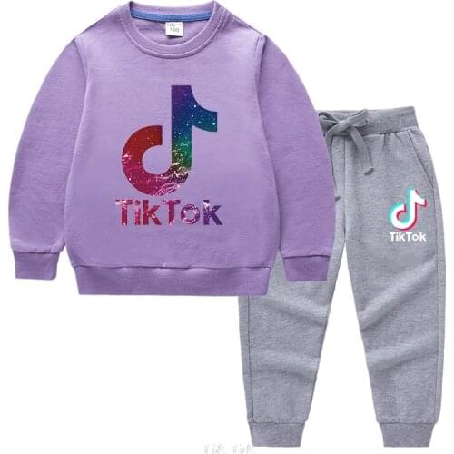 Tik Tok Spring Autumn Children Clothing Sets Baby Boys Girls Hoodies Sweatshirt+Pants 2Pcs Outfits Kids Sport Suits