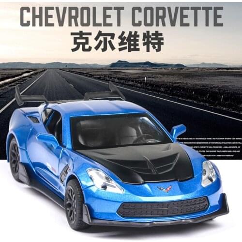 1:32 Toy Car Chevrolet Corvette Supercar Model Car Diecast Simulation Metal Alloy Pull Back Vehicles Collection Kids Toy Gift