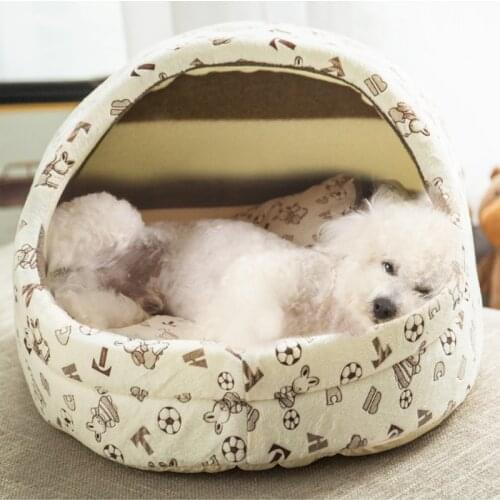 Small Dog Soft Bed House for Cat Dog Lounger Basket Mattress Mat Kennel Cotton Fiber Pet Cushion Puppy Warm House For Cat Dog