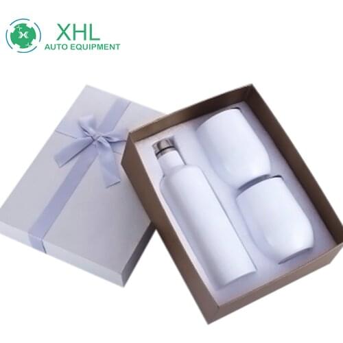 Hot Sale 500ml Wine Tumbler Set Gift Box Stainless Steel Wine Bottle with Egg Shape Wine Tumbler Sublimation Blanks