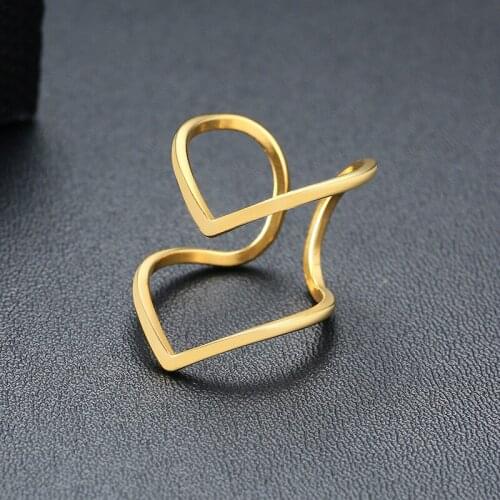 Modyle 2020 New Rings for Women Birthday Party Gifts Jewelry Gold Color Stainless Steel Female Lady Daily Jewelry