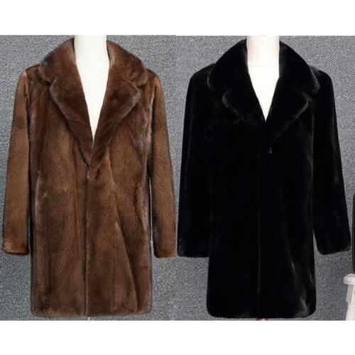 Autumn and winter new imitation mink coat mens long coat mink fur coat Fur coat men jacket